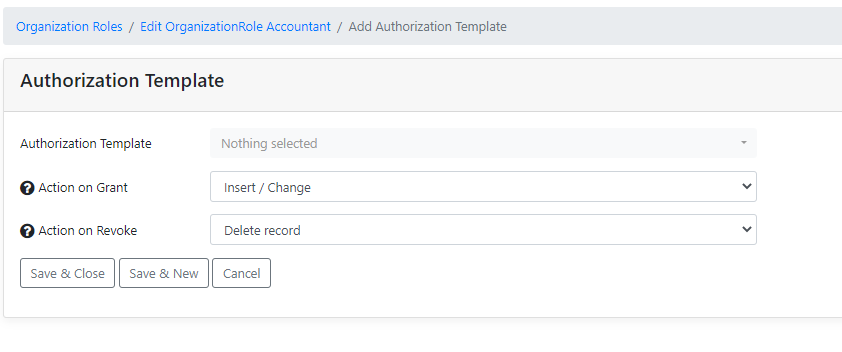 add authorization template to role