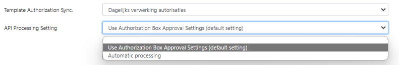 api processing setting