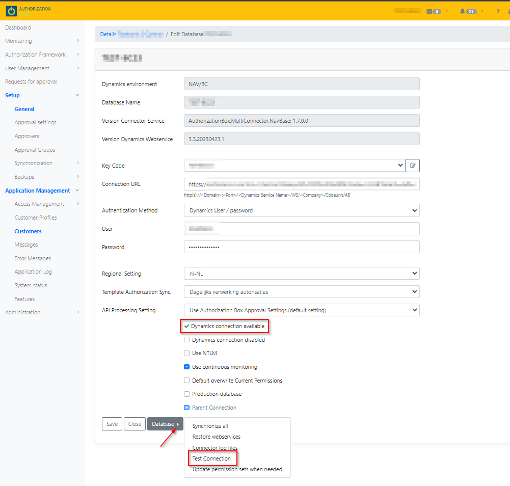 check database connection